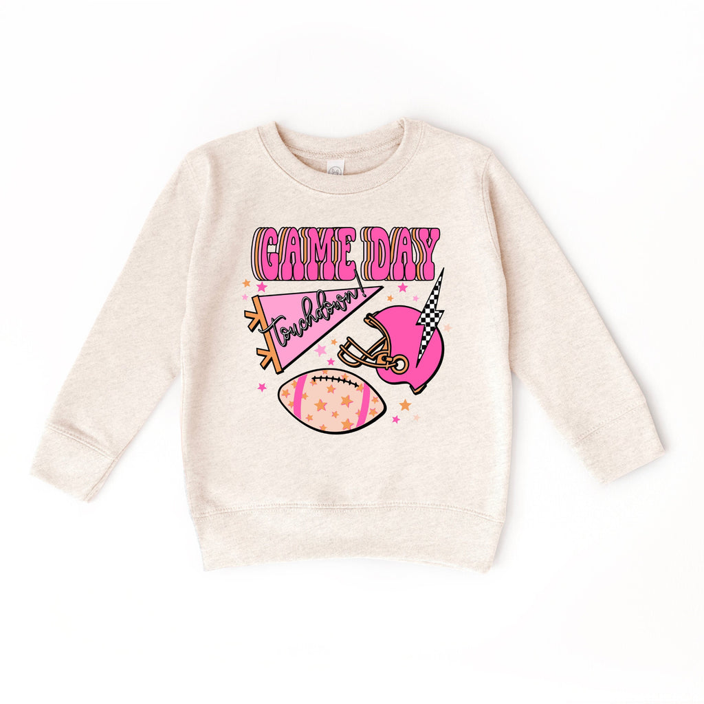 Game Day Touchdown Girl Football Season, Kids Football sweatshirt, Touch Down, Football Sweater, Football Shirt, Game Day Sweatshirt