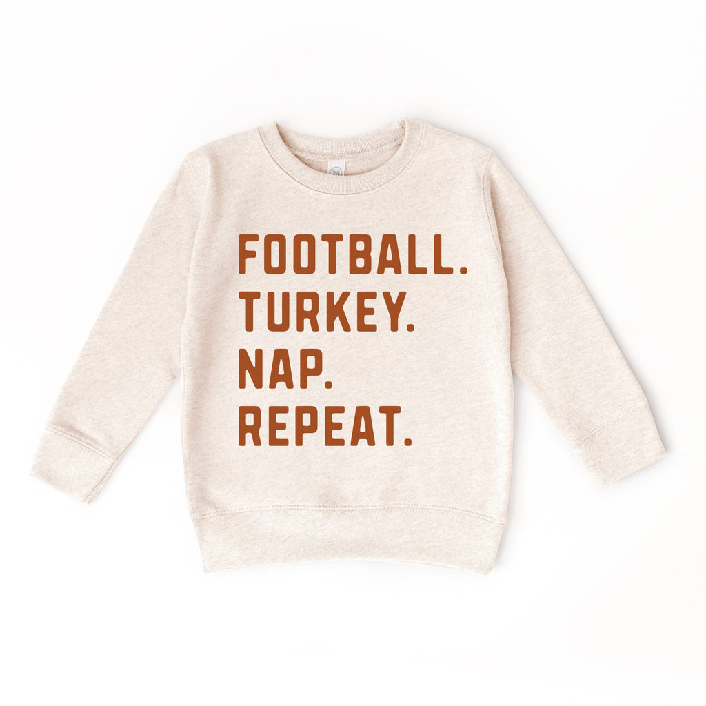 Football Turkey Nap Repeat, Kids Football sweatshirt, Touch Down, Football Season, Football Shirt, Game Day Sweatshirt, Thanksgiving Sweater