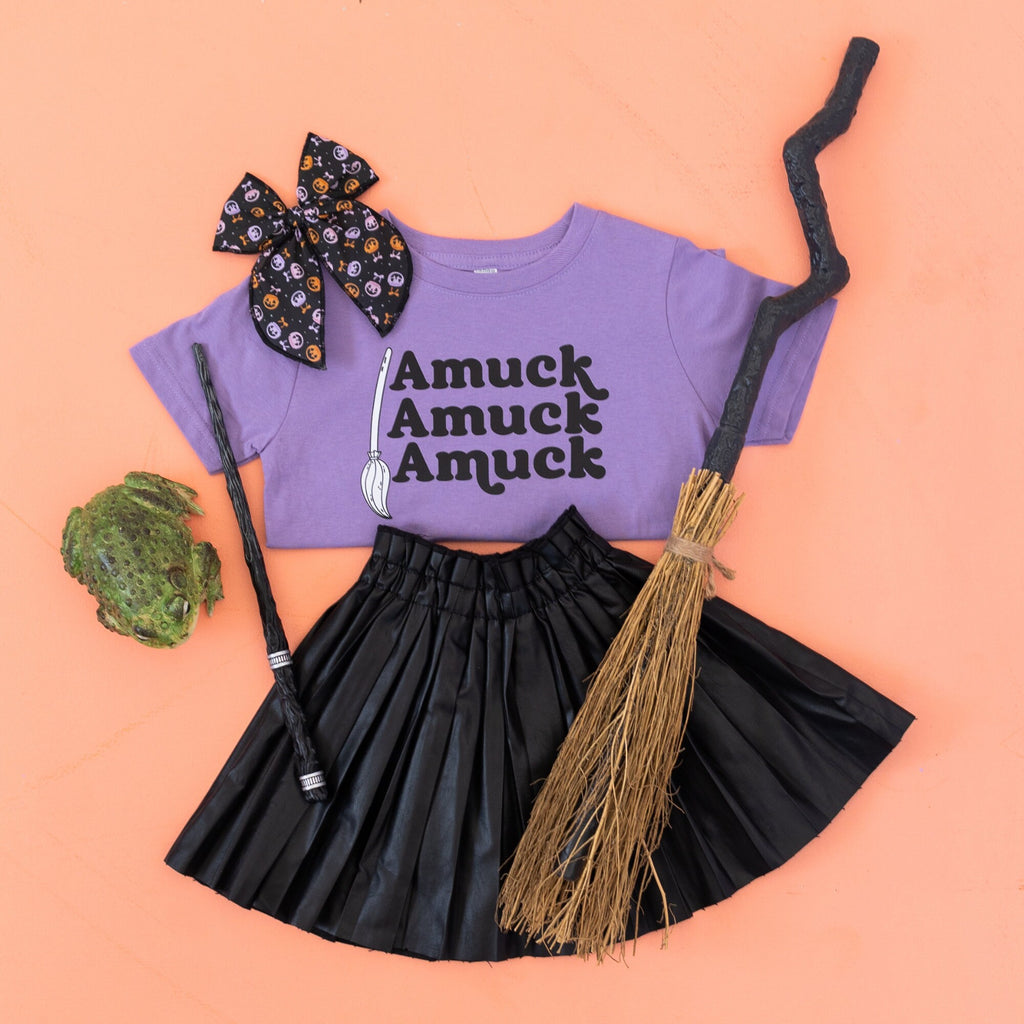 Amuck Amuck Amuck Halloween Shirt, I put a spell on you shirt, Child Halloween shirt, Hey Ghoul, Boo Shirt, Let's go ghouls, Witch's Broom