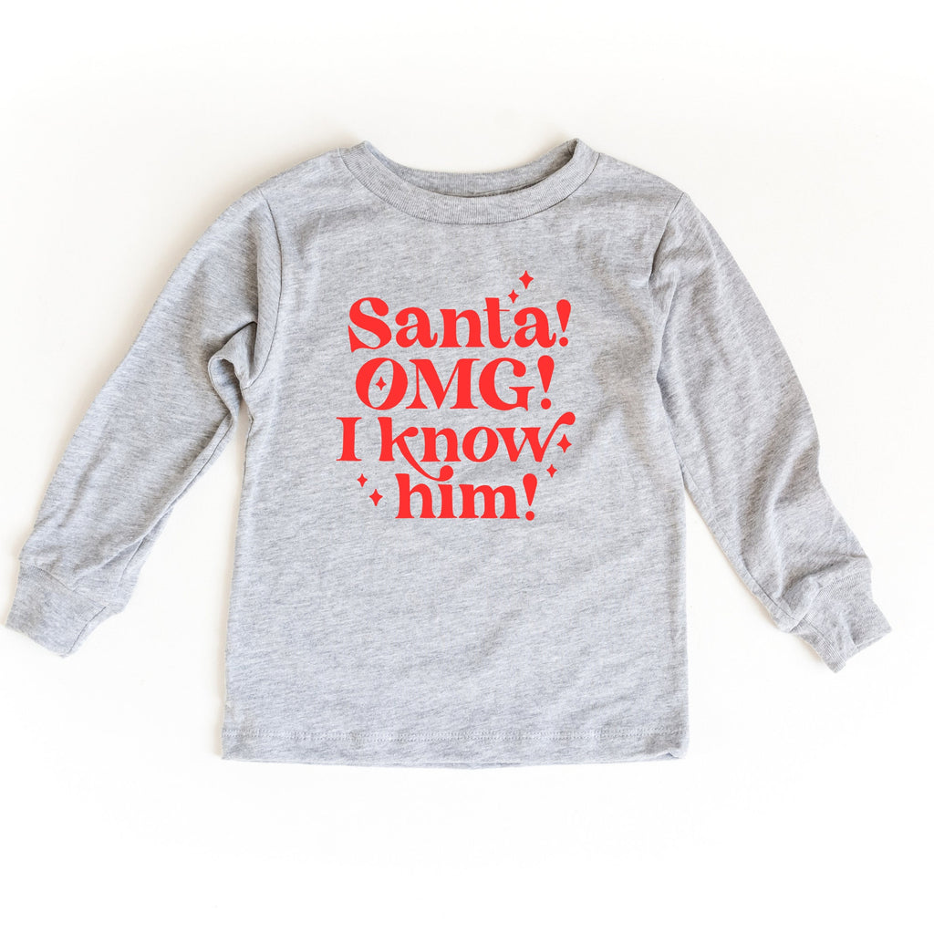 Santa omg I know him Christmas Shirt, Toddler Christmas Shirt, Christmas Shirt, Youth Christmas Shirt,Hot Chocolate, Hot Cocoa, Santa Shirt