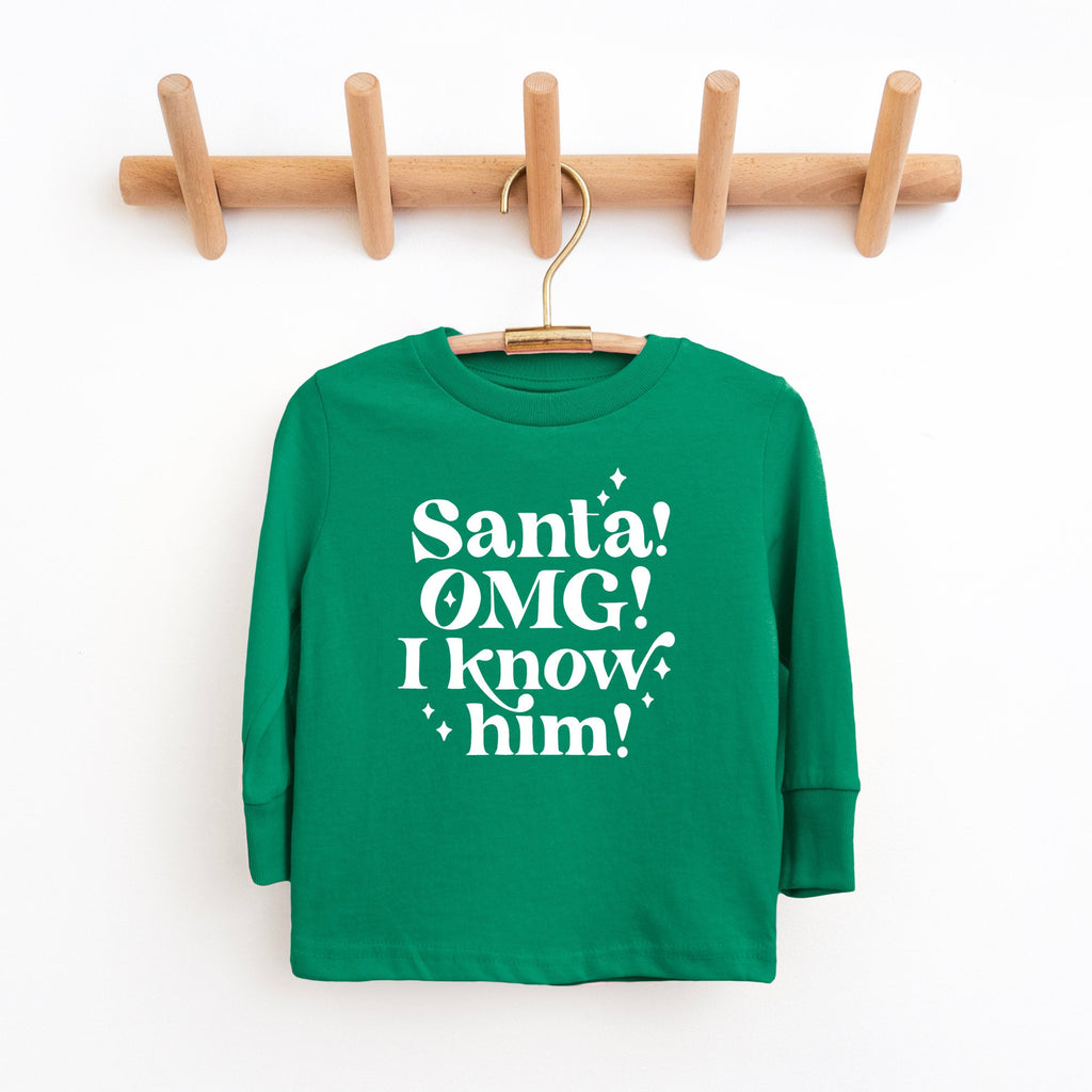 Santa omg I know him Christmas Shirt, Toddler Christmas Shirt, Christmas Shirt, Youth Christmas Shirt,Hot Chocolate, Hot Cocoa, Santa Shirt