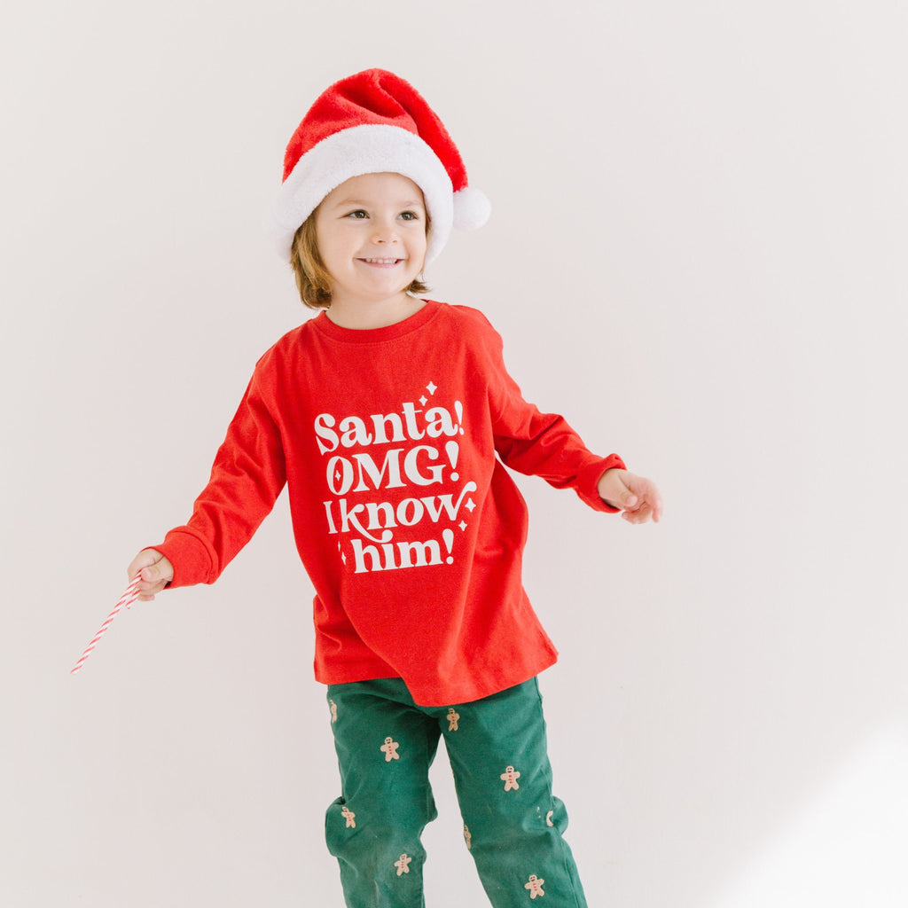 Santa omg I know him Christmas Shirt, Toddler Christmas Shirt, Christmas Shirt, Youth Christmas Shirt,Hot Chocolate, Hot Cocoa, Santa Shirt