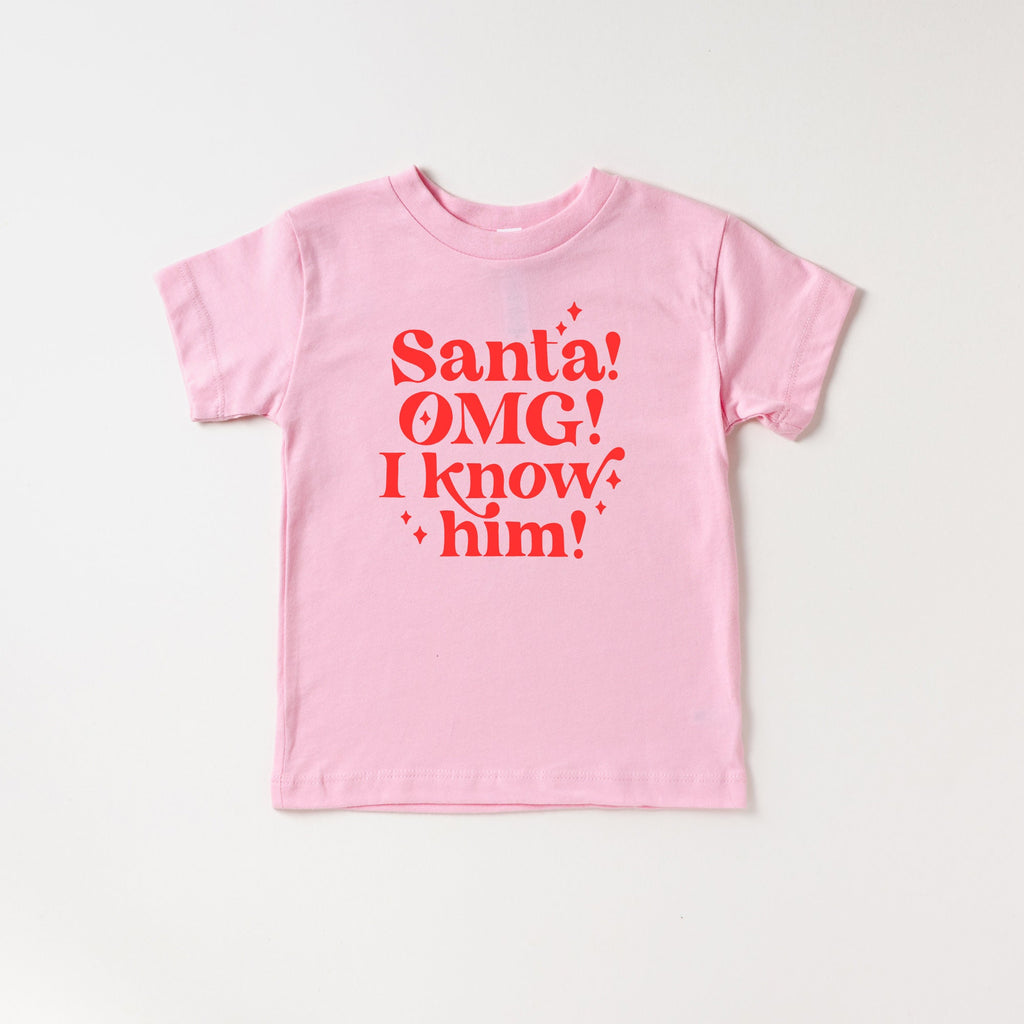 Santa omg I know him Christmas Shirt, Toddler Christmas Shirt, Christmas Shirt, Youth Christmas Shirt,Hot Chocolate, Hot Cocoa, Santa Shirt