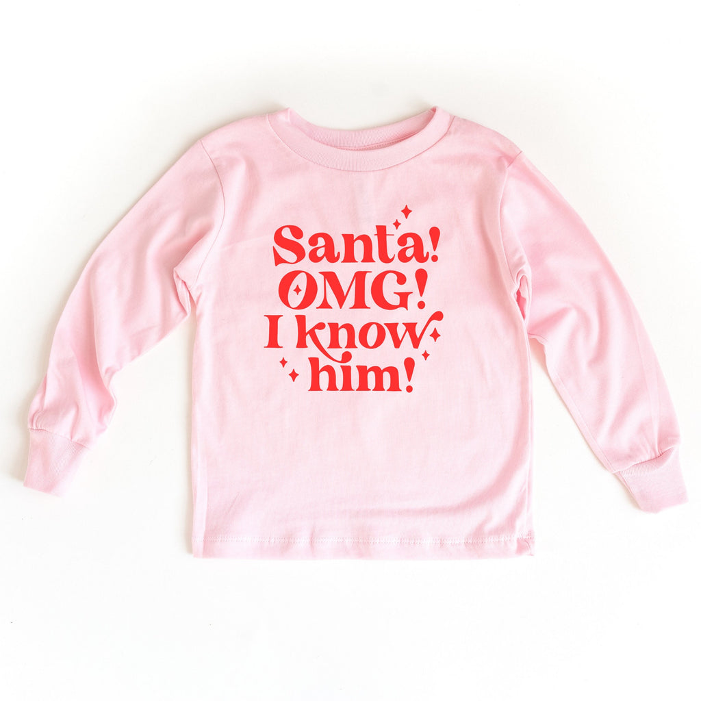 Santa omg I know him Christmas Shirt, Toddler Christmas Shirt, Christmas Shirt, Youth Christmas Shirt,Hot Chocolate, Hot Cocoa, Santa Shirt