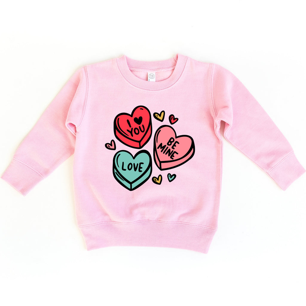 Candy Heart Valentine's Day sweatshirt, toddler valentines day sweatshirt, valentines Day Shirt, Mommy and Me Set, Smitten Kitten, Cat